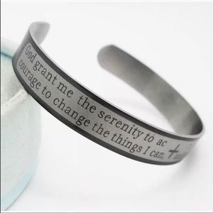 Unisex Serenity Prayer Cuff Bracelet